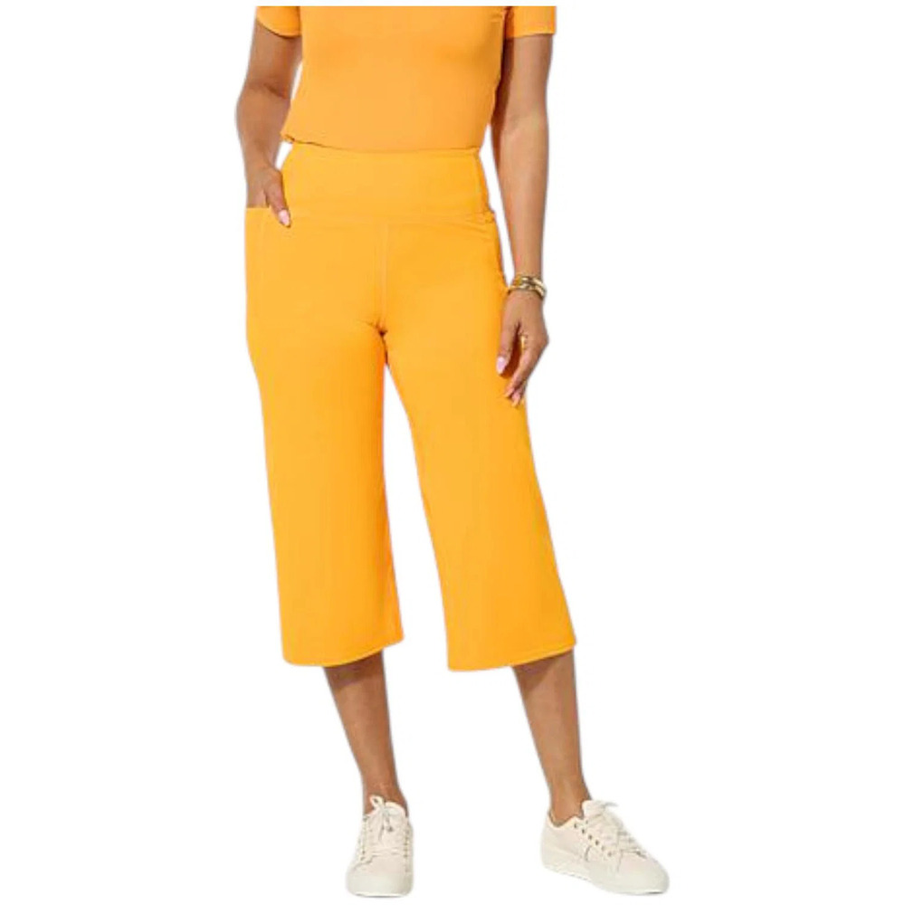 Joy Collection Women's Cool & Clean Smooth Capri Power Pant Tangerine - Regular